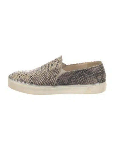 Pre-owned Stuart Weitzman Snakeskin Animal Print Sneakers In Neutral