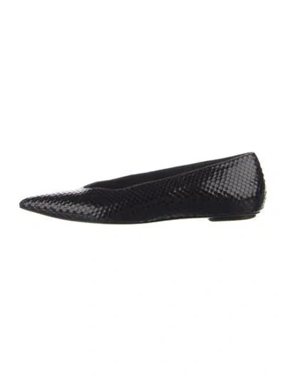 Pre-owned Stuart Weitzman Snakeskin Flats In Blue