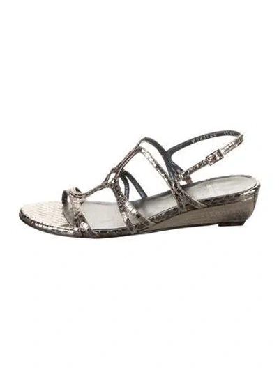 Pre-owned Stuart Weitzman Snakeskin Gladiator Sandals