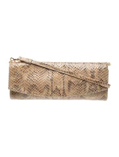 Pre-owned Stuart Weitzman Snakeskin Shoulder Bag In Neutral