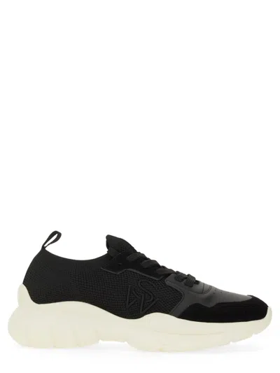 Stuart Weitzman 5050 Stretch Knit Chunky Runner Sneakers In Black