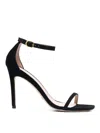 Stuart Weitzman Nudistcurve 100 Sandals In Black Patent Leather