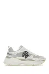 Stuart Weitzman Logo-patch Mesh Chunky Sneakers In Grey White