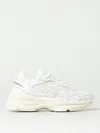 Stuart Weitzman White Sneakers With Logo Embroidery On The Side And Logo Patch On The Heel In Leather And Mesh Woman In Weiss