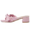 Stuart Weitzman Sofia Cotton Bow Mule Sandals In Pink
