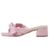 Stuart Weitzman Sofia Cotton Bow Mule Sandals In Pink