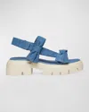 STUART WEITZMAN SOFIA NOLITA DENIM DUAL BOW SLINGBACK SANDALS