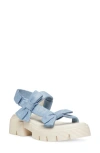 Stuart Weitzman Sofia Nolita Lug Sole Sandal In Silver Blue