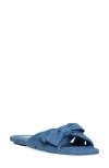 Stuart Weitzman Sofia Leather Bow Slide Sandals In Washed