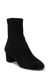 Stuart Weitzman Sofia Stretch Bootie In Black Stretch Leather