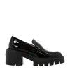 Stuart Weitzman Soho 60mm Platform Leather Loafers In Black