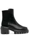 Stuart Weitzman Chunky Sole Ankle Boots With Block Heel In Black