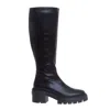 Stuart Weitzman Soho Calf-length Leather Boots In Black