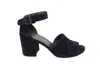 Stuart Weitzman Soho Gal Block Sandals In Navy Blue Suede In Blue