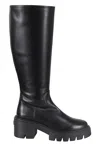Stuart Weitzman Soho Calf-length Leather Boots In Blk Black