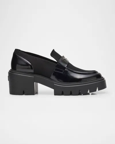 STUART WEITZMAN SOHO LEATHER CASUAL PENNY LOAFERS