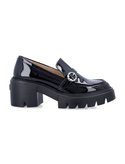 Stuart Weitzman 60mm Leather Loafers In Schwarz