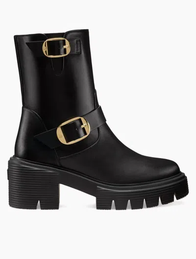 Stuart Weitzman Soho Moto Bootie In Black