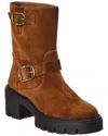 Stuart Weitzman Soho Moto Suede Bootie In Multi