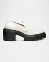 Stuart Weitzman Beige Leather Moccasin Rubber Sole In Cream