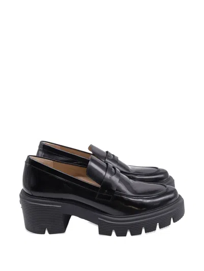 Pre-owned Stuart Weitzman Soho Platform Loafers In Black