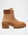 Stuart Weitzman Soho Lace-up Bootie In New Camel Tonal/bridle Brown