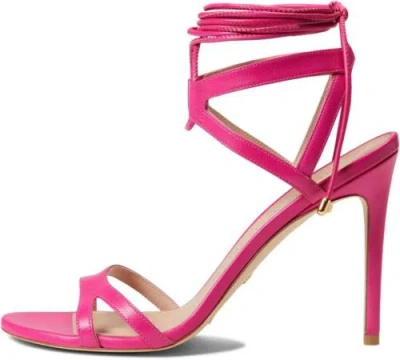 Pre-owned Stuart Weitzman Soiree 100 Lace-up In Magenta