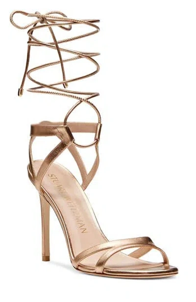 Stuart Weitzman Soiree 100 Lace-up Sandal In Animal Print