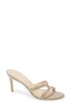 Stuart Weitzman Soiree Sleek 75 Sandal In Platinum