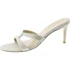 Stuart Weitzman Soiree Sleek 75 Womens Leather Open Toe Heels