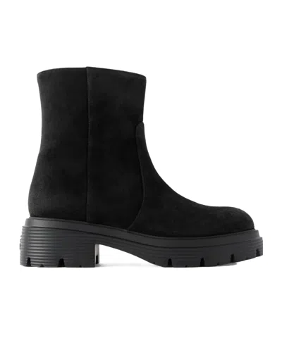STUART WEITZMAN SOLID COLOR SUEDE ANKLE BOOTS