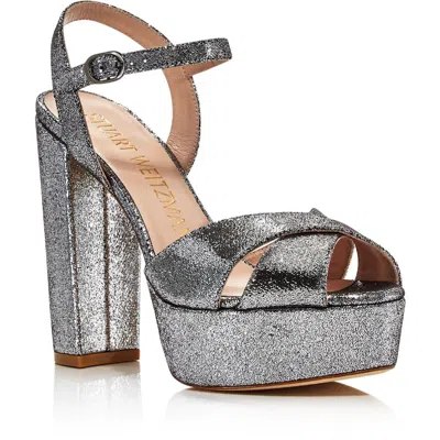 Stuart Weitzman Soliesse Womens Ankle Strap Platform Sandals In Gray
