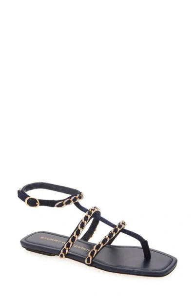 Stuart Weitzman Soluxe Crystal Sandal In Blue