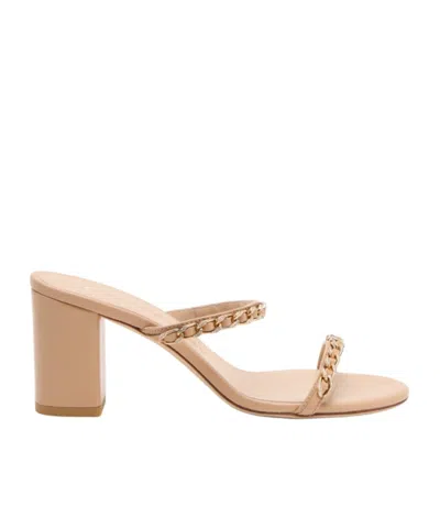 Stuart Weitzman Soluxe Crystal-chain Strap Sandals In Animal Print