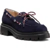 Stuart Weitzman Soluxe Hudson Boat Shoe In Blue