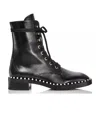 Stuart Weitzman Lace-up Studded Boots In Black