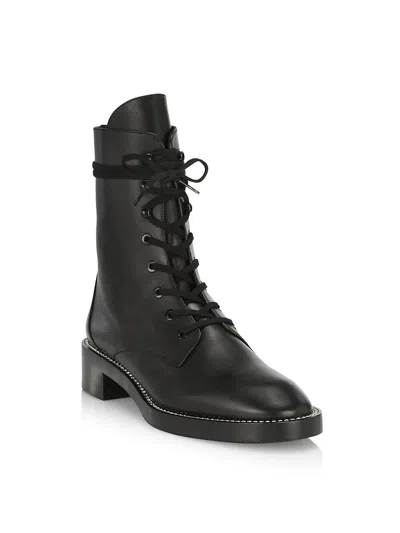 Pre-owned Stuart Weitzman Sondra Shine Black Ankle Women's Boots - Msrp: $695