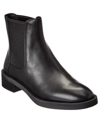 Stuart Weitzman Sondra Sleek Leather Bootie In Black