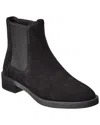 Stuart Weitzman Sondra Sleek Suede Bootie In Black