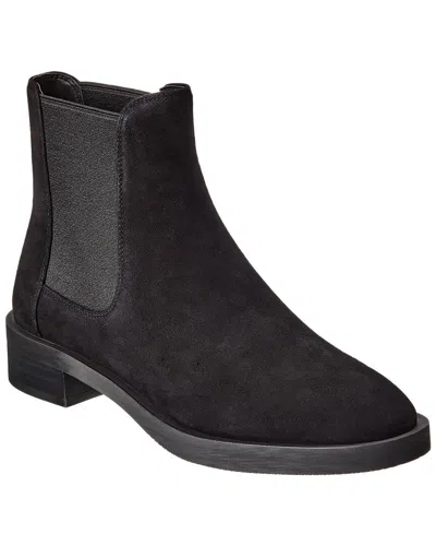 Stuart Weitzman Sondra Sleek Suede Bootie In Black