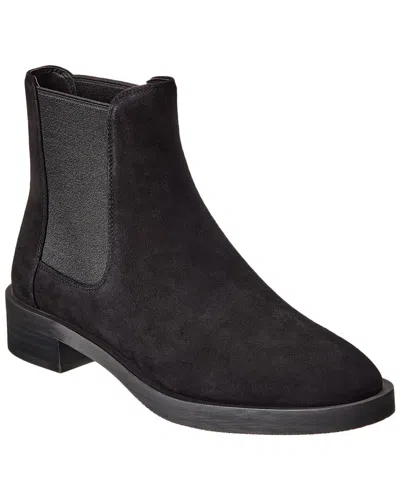 Stuart Weitzman Sondra Sleek Suede Bootie In Black