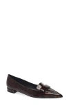 Stuart Weitzman Sovinnie Patent Loafer Flat In Brown
