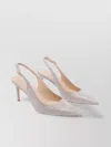 Stuart Weitzman Sparkling Glitter Pointed Toe Slingback Pumps
