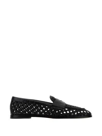 Stuart Weitzman Spencer Leather Loafers In Black
