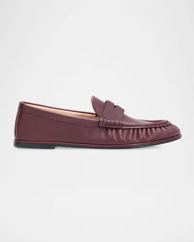 Stuart Weitzman Spencer Leather Penny Loafers In Boysenberr