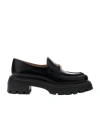 Stuart Weitzman Square Head Loafer Shoes In Black