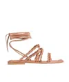 Stuart Weitzman Braided-strap Leather Sandals In Nude