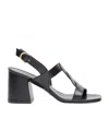 Stuart Weitzman Square-headed High-heeled Sandals In Black
