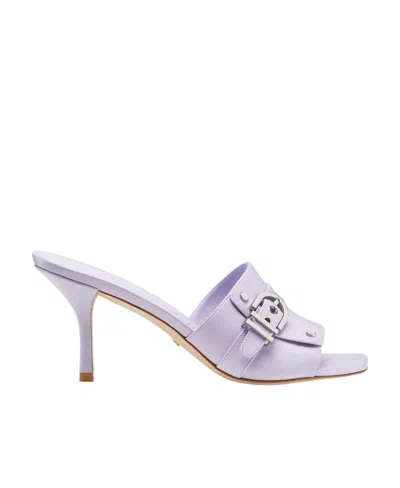 Stuart Weitzman Square-headed High-heeled Sandals In Purple