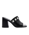 Stuart Weitzman Square-headed High-heeled Slippers In Black